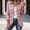 Hot Pink, variant on Ruffled Plaid Cardigan Jackets Womens Classic Long Sleeve Lapel Collared Flared Hem Button Decoration Blazer Coats Fall Winter Trendy Business Casual Outerwear Open Front Coat Hot Pink L