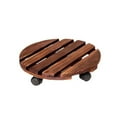 thumbnail image 1 of Base para maceta de madera maciza con rueda bloqueable, herramienta para quitar plantas en macetas de interior y exterior, 1 of 6