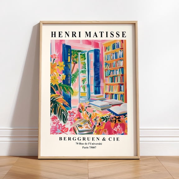 Henri Matisse Library Poster, Bookish Art Print, Wall Art, Book Lover Gift, Mid Century Print UNFRAMED PAPER POSTER, Home Decor, Vintage Gift, Living Room Dercor