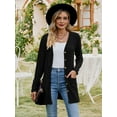 thumbnail image 6 of Women'S 2025 Fall Fashion Cardigan Soft Knit Cardigan for Women Long Sleeve Open Front Coat with Pockets Black XL, 6 of 9