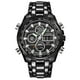 thumbnail image 1 of Reloj de cuarzo para hombre, relojes para hombre, reloj deportivo de acero inoxidable para hombre, reloj de pulsera analógico digital LED, reloj para hombre, 1 of 3