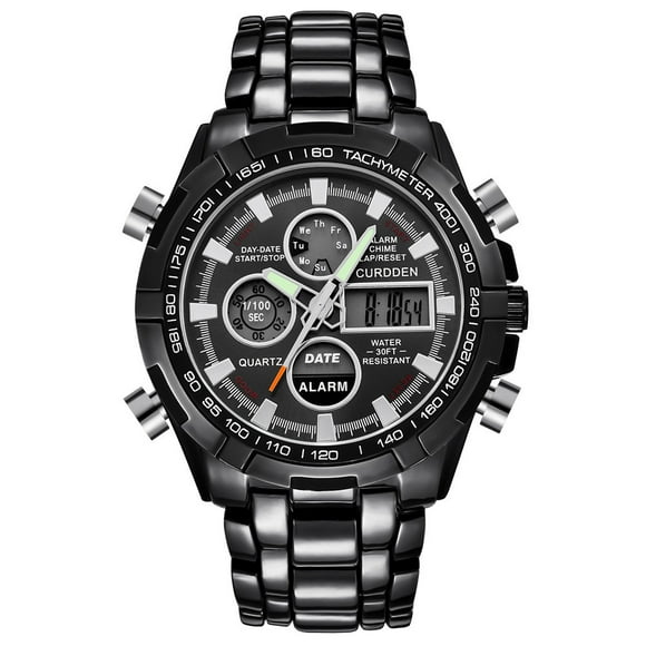 Reloj de cuarzo para hombre, relojes para hombre, reloj deportivo de acero inoxidable para hombre, reloj de pulsera analógico digital LED, reloj para hombre