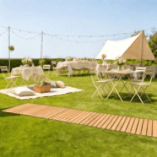 Wooden Garden Pathway, Decorative Wooden Walkway for Backyard & Wedding Party, 8 ft L x 17 in