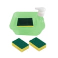 thumbnail image 4 of Dispensador de jabón multifuncional con soporte para esponja, práctica herramienta manual, dispensador de líquido para lavavajillas, para cafetería, c Verde, 4 of 9