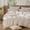 Striped Beige & White, variant on JOLUSERE 100% Organic Cotton Striped Duvet Cover Queen Set, 3-Piece Linen Like Textured Breathable Comforter Cover (Cornflower Blue& White Classic Stripes)