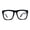 black clear lens, variant on Mens Hard Minimal Oversize Horn Rim Hipster Sunglasses Black