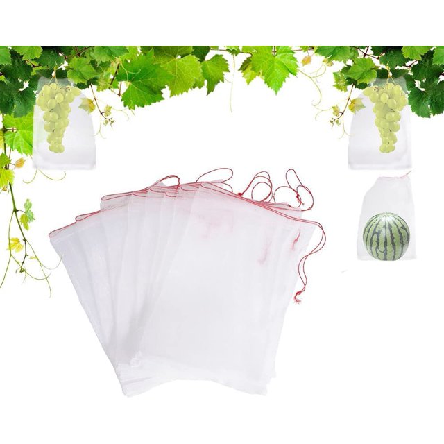 Jinsinto 100pcs Garden Plant Fruit Protection Bag Drawstring Net Bag Insect Mosquito Insect Pest Birds Garden Protect Bags 10cm X 15cm