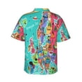 thumbnail image 3 of Balery Cartoon Map Of Europe Print Men's Hawaiian Shirts Short Sleeve Beach Shirt Relaxed Fit Vacation Button Down Shirts-Medium, 3 of 9