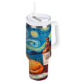 thumbnail image 4 of BZSMCE Tumbler 40oz Insulated Stainless Creative Sleeping Cat Print Pattern Steel Water Bottles, 4 of 9