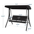 thumbnail image 4 of Columpio para patio exterior de 3 asientos con dosel ajustable, hamaca colgante con estructura resistente y tela transpirable, capacidad de 600 lbs, ideal para jardín, 4 of 6