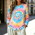 thumbnail image 2 of IMENGL Womens Long Sleeve Top Casual Tie Dye Sweat Neck Pullover Loose Basic Long Sleeve Shirts for Women,M-XXXXL, 2 of 5