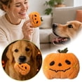 thumbnail image 2 of Halloween Pumpkin Squeaky Plush Dog Chew Toy, Soft Stuffed Teething Plaything, Lightweight Interactive Fetch Toy for Small Medium Large Puppies Cats Boredom Relief Halloween Party Supplies, 2 of 6