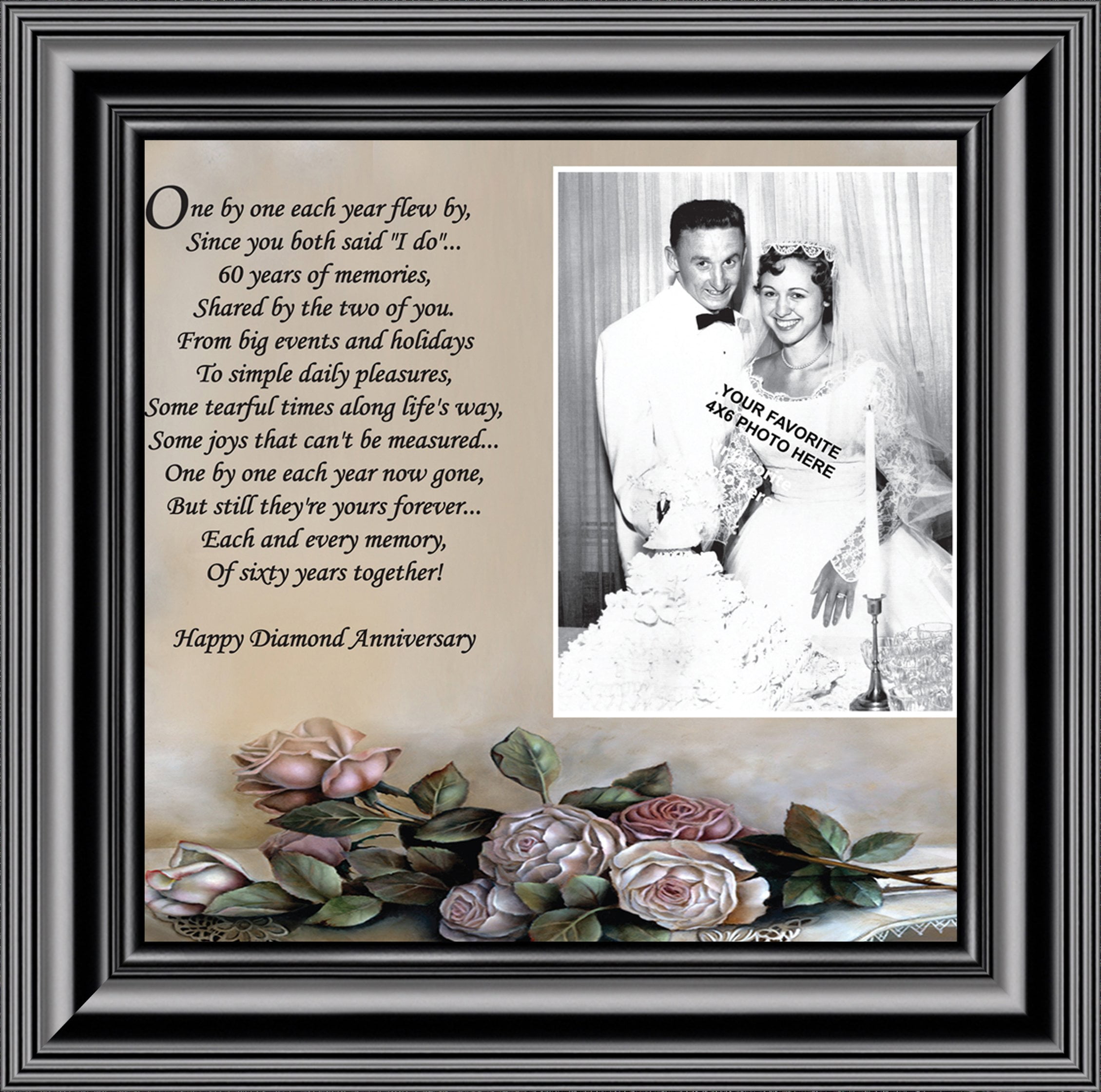 60th Diamond Wedding Anniversary Large 8 x 10 Photo Frame New Boxed WG83460 