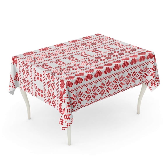 LADDKE Scandinavian Nordic Winter Sweater Stitch Knit Pattern Including Star Xmas Tablecloth Table Desk Cover Home Party Decor 60x84 inch