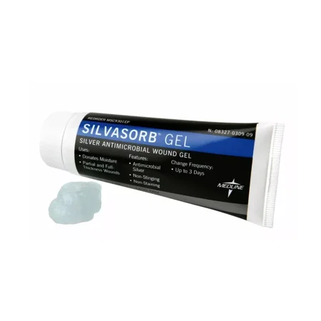 Medline SilvaSorb Silver Antimicrobial Wound Gel, 3oz. Tube
