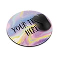 thumbnail image 3 of WIRESTER Personalized Round Mousepad with Your Text Customized Your Name on Gold Pastel Purple Pink Marble Pattern for Home, Office, and Gaming Desk, Non-Slip Circle Mousepad 7.88", 3 of 6
