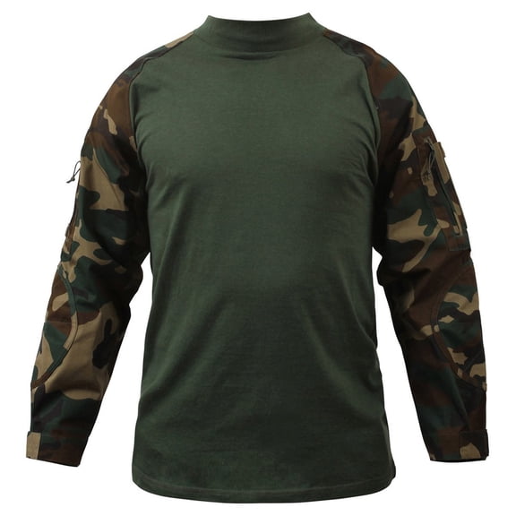 90025 Woodland Camo Military Combat Shirt