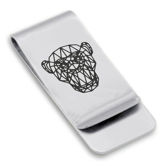 Stainless Steel Geometric Polygon Monkey Animal Classic Slim Money Clip Credit Card Holder