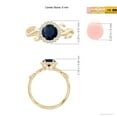 thumbnail image 5 of Angara Natural 1 Ct. Blue Sapphire with Diamond Halo Ring in 14K Yellow Gold for Women (Ring Size: 12), 5 of 10