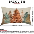 thumbnail image 4 of Rustic Fall Lumbar Pillow Covers 12x20 Set of 2 Watercolor Tree Autumn Nature Themed Brown Blue Orange Forest Print Decorative Throw Pillows Linen Cushion Case Decor for Sofa Couch Bed, 4 of 6