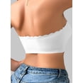 thumbnail image 5 of Deago Wireless Strapless Bras for Women Front Closure Non-Slip Padded Bandeau Bralette Comfort Wavy Edge Tube Top Bra (White, S), 5 of 9