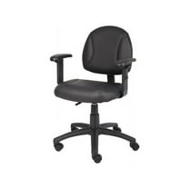 Boss Office Products Posture Task Chair with Adjustable Arms and Casters, Black