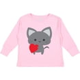 thumbnail image 3 of Inktastic Heart Cat Boys or Girls Long Sleeve Toddler T-Shirt, 3 of 5