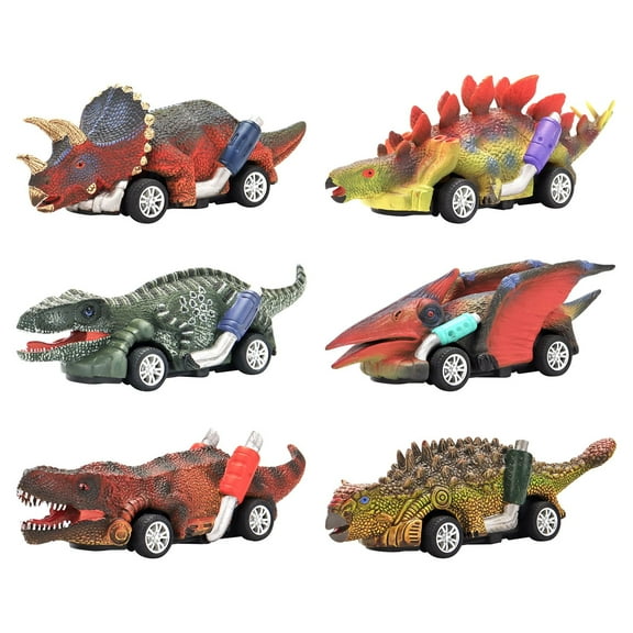 DISEN Dinosaur Toy Pull Back Cars, 6 Pack Dino Toys for 3 Year Old Boys and Toddlers, Boy Toys Age 3,4,5 and up, Dinosaur Vehicles Games with T-Rex