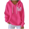 thumbnail image 2 of NuoCaiYun Women'S Sweatshirt, Ladies Fashionable Casual Printed Solid Color Long Sleeve Pocket Hooded Groove Stripe Top Hoodies, 2 of 6