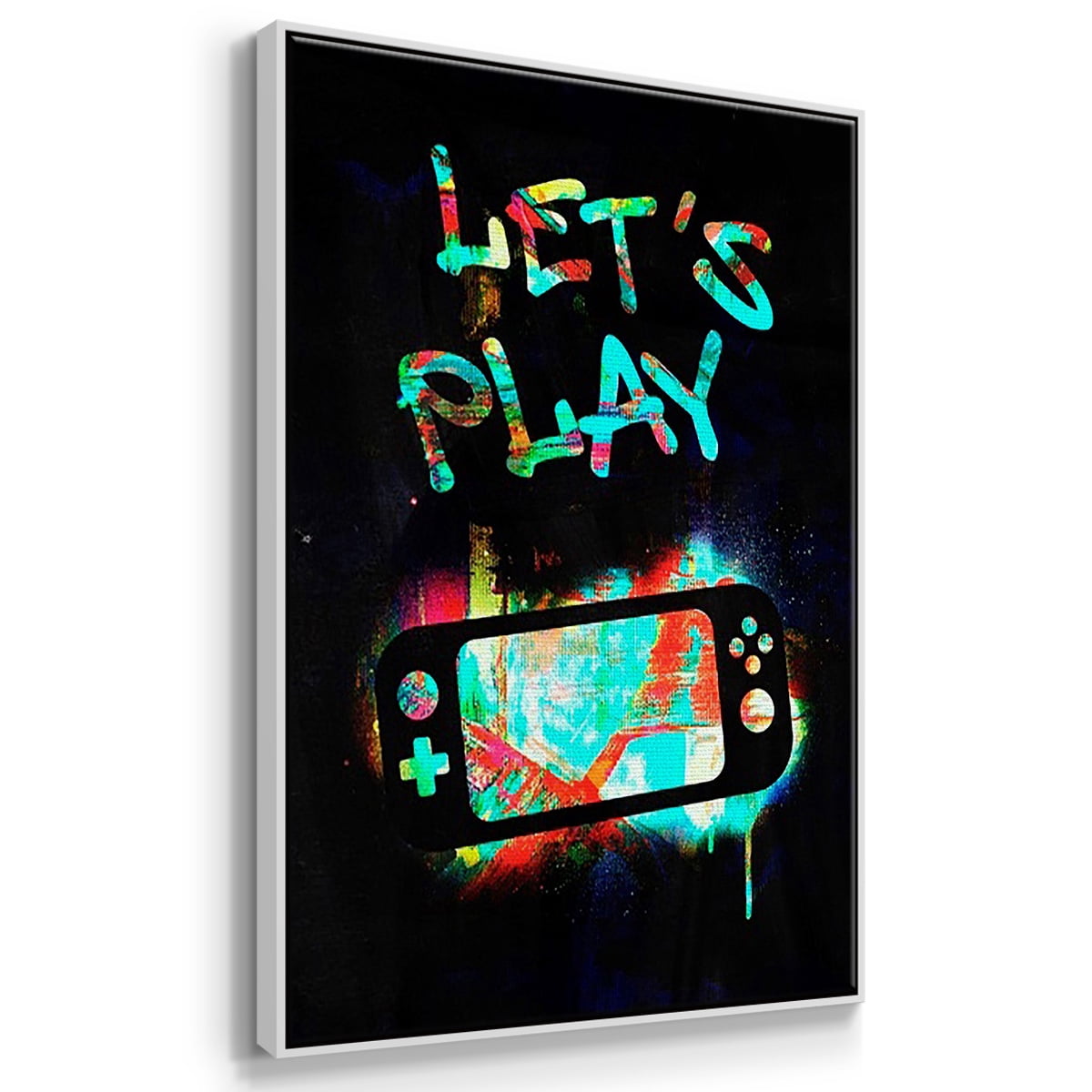 Gamer Tag I - Framed Premium Gallery Wrapped Canvas L Frame 3 Piece Set - Ready to Hang