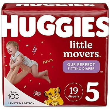 Huggies Size 5 Diapers, Little Movers Baby Diapers, Size 5 (27  lbs), 19 Count