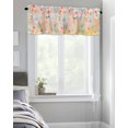 thumbnail image 4 of Kitchen Cafe Valance Curtain for Small Windows,Watercolor Flowers and Leaves Rod Pocket Short Valances Floral Plant on Pink and Yellow Window Treatment Panel for Living Room/Bedroom/Bathroom,42x18in, 4 of 9