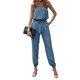 thumbnail image 1 of Txlixc Mono largo de verano para mujer, sin tirantes, con hombros descubiertos, mono de una pieza con cinturón Txlixc Estilo de ocio, 1 of 9