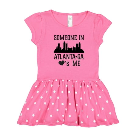 

Inktastic Atlanta Georgia Someone Loves Me Skyline Gift Toddler Girl Dress