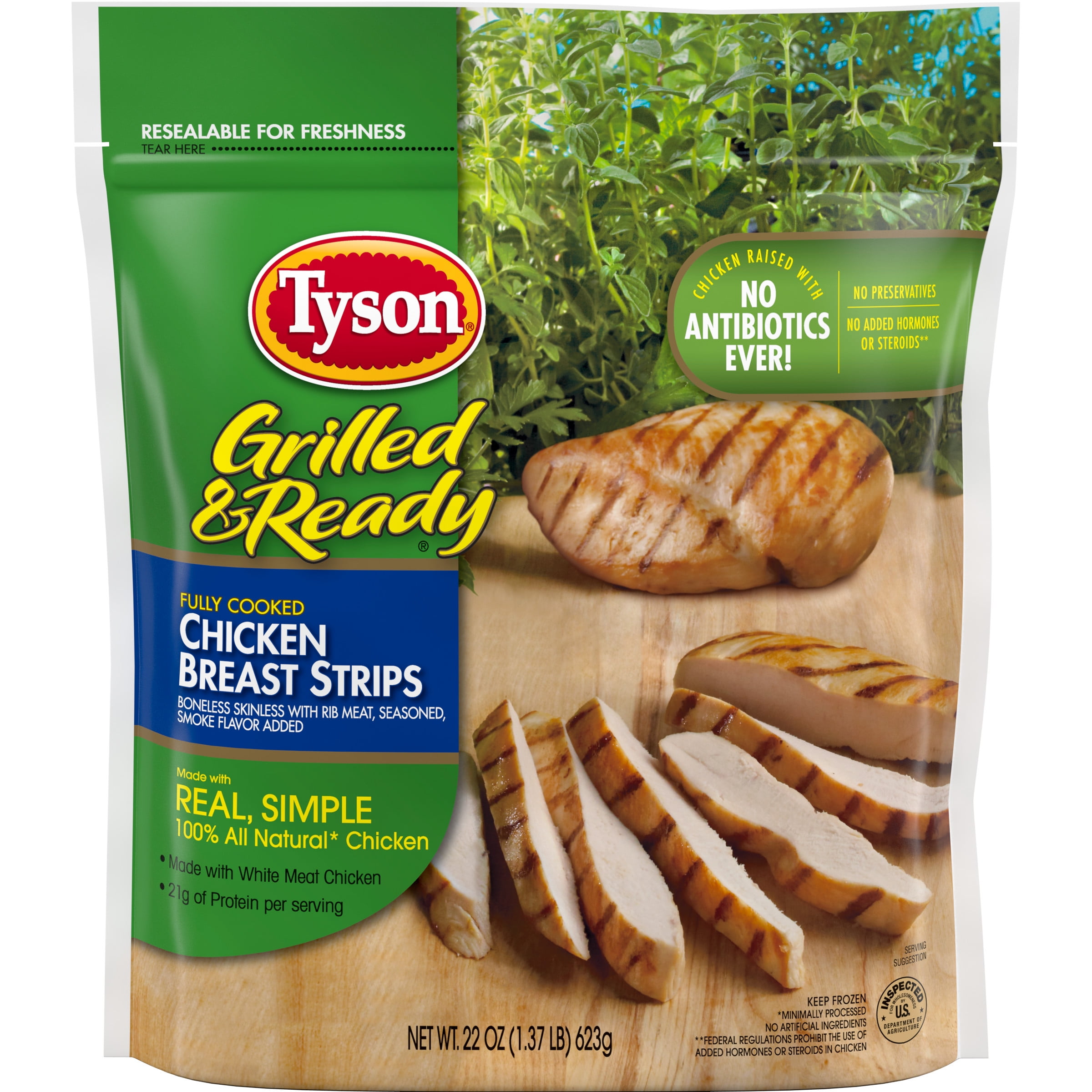 Buy Tyson Grilled & Ready Fully Cooked Chicken Breast Strips, 1.37 Lb ...