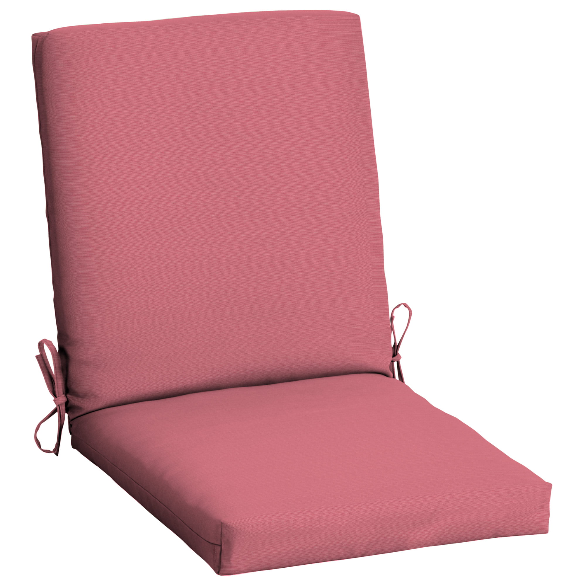In/Outdoor Tufted Seat Cushion w/Ties for Bench/Swing 48" x 20" Solid Pink 
