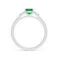 thumbnail image 2 of ANGARA Natural Emerald Engagement Ring with Bar-Set Tapered Baguette Diamonds in 14K White Gold for Women (Size-5mm) | May Birthstone, Anniversary, Jewelry Gift for Women | Natural Emerald Ring, 2 of 8