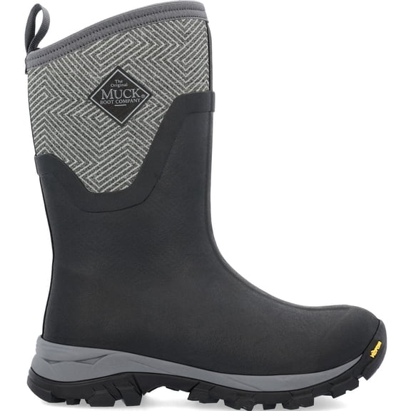 Muck Women's Arctic Ice Mid AGAT, Black/Grey Geometric