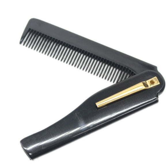 Men Folding Pocket Clip Plastic Portable Head comb Plastic Beard Combs Bussiness Trip Travel Lightweight Comb
