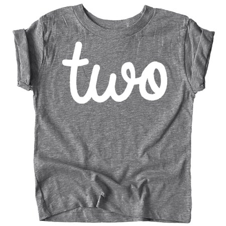 

Olive Loves Apple Girls 2nd Birthday Two Shirt for Toddler Girls Second Birthday Outfit Granite Heather Shirt 2T