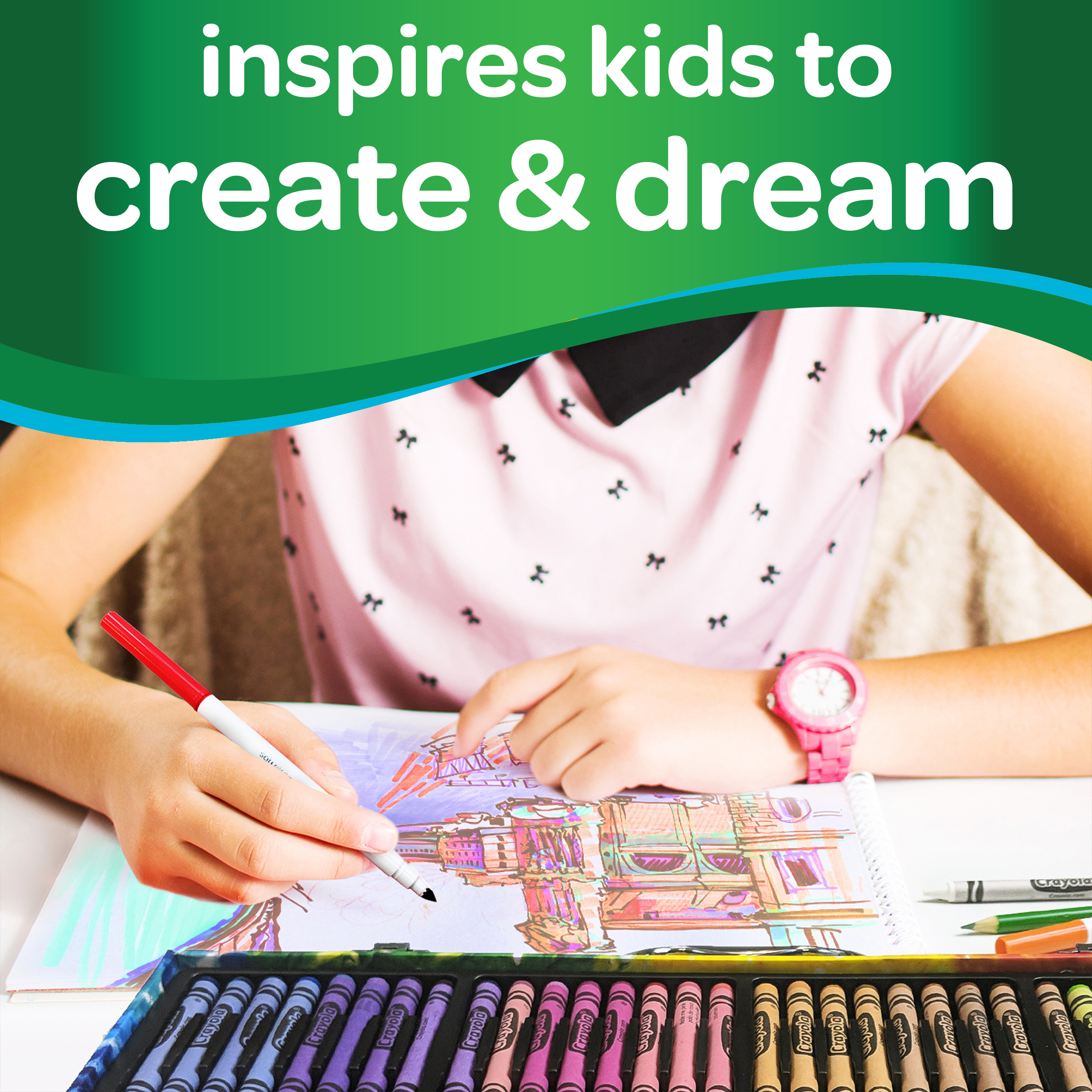 Crayola Inspiration Art Case, 140 Pieces, Assorted Colors, Gifts for Kids - image 3 of 8