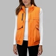 thumbnail image 2 of Bibifish Women's Puffer Vests Solid Multi-Pockets Zip Up Quilted Gilets Sleeveless Casual Lightweight Breathable Hiking Outerwear, 2 of 9