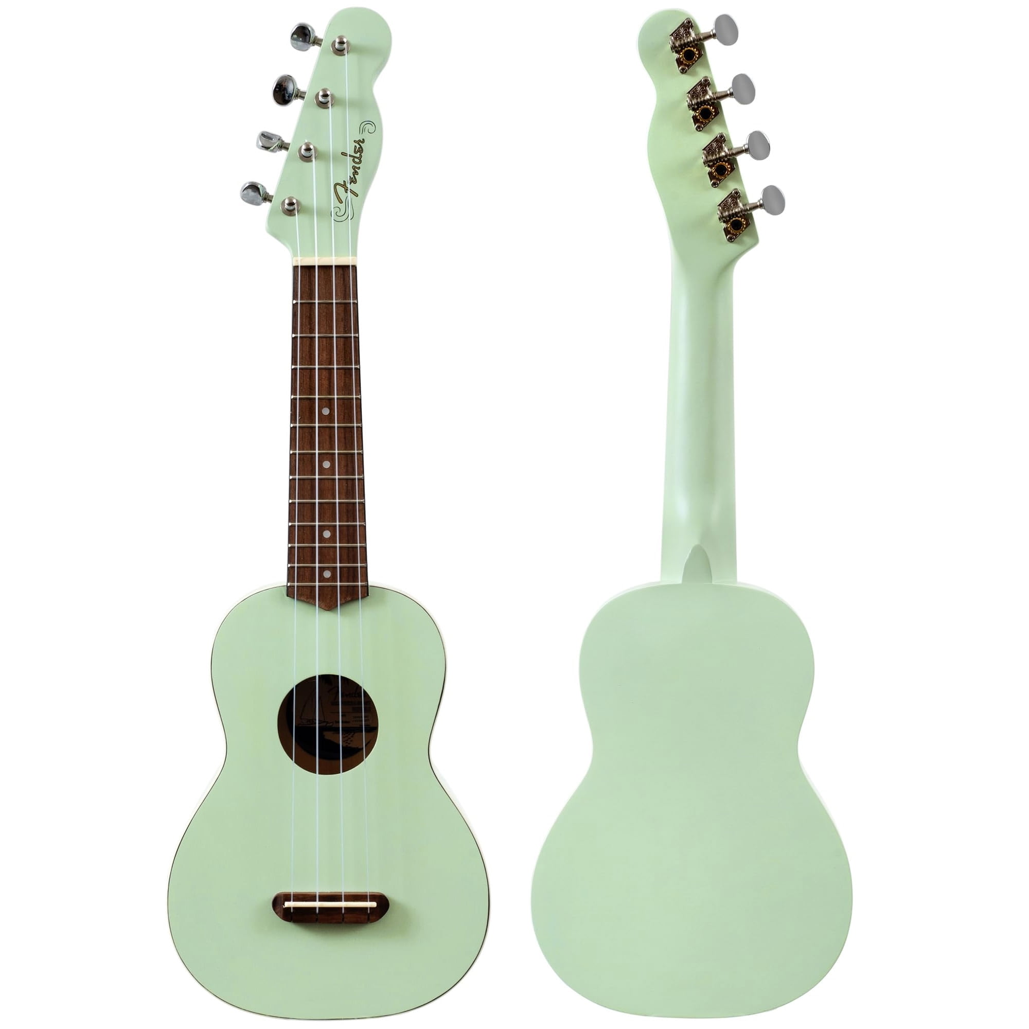 Fender Venice Soprano Ukulele - Surf Green Bundle with Gig Bag, Tuner, and Austin Bazaar Instructional DVD