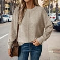 thumbnail image 4 of Sweaters for Women 2025 Fall Winter Long Sleeve Crewneck Loose Stylish Knitted Jumper Top Womens Pullover Sweaters, 4 of 6