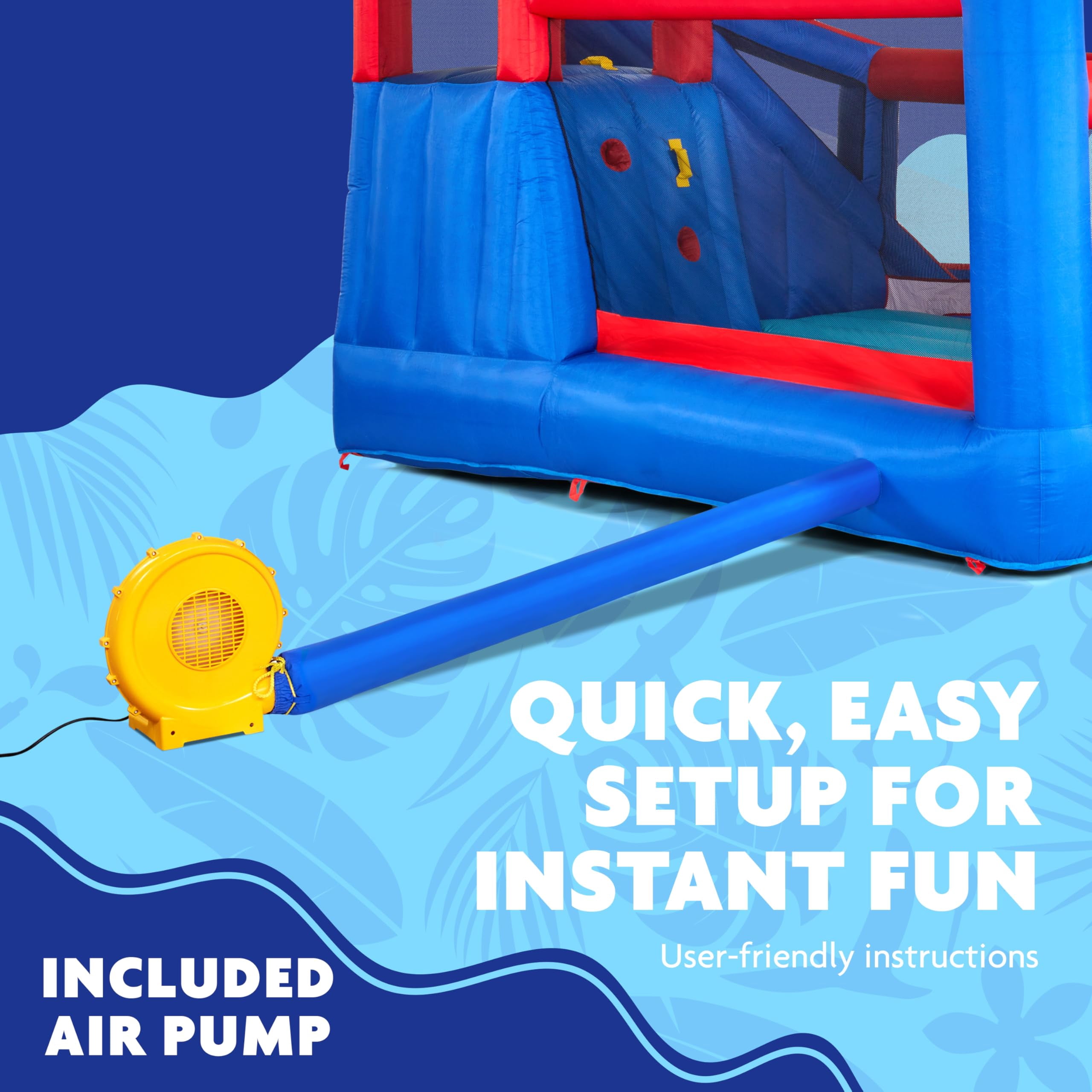 Sunny & Fun Fun Inflatable Water Slide Park with Bounce House & Splash Features