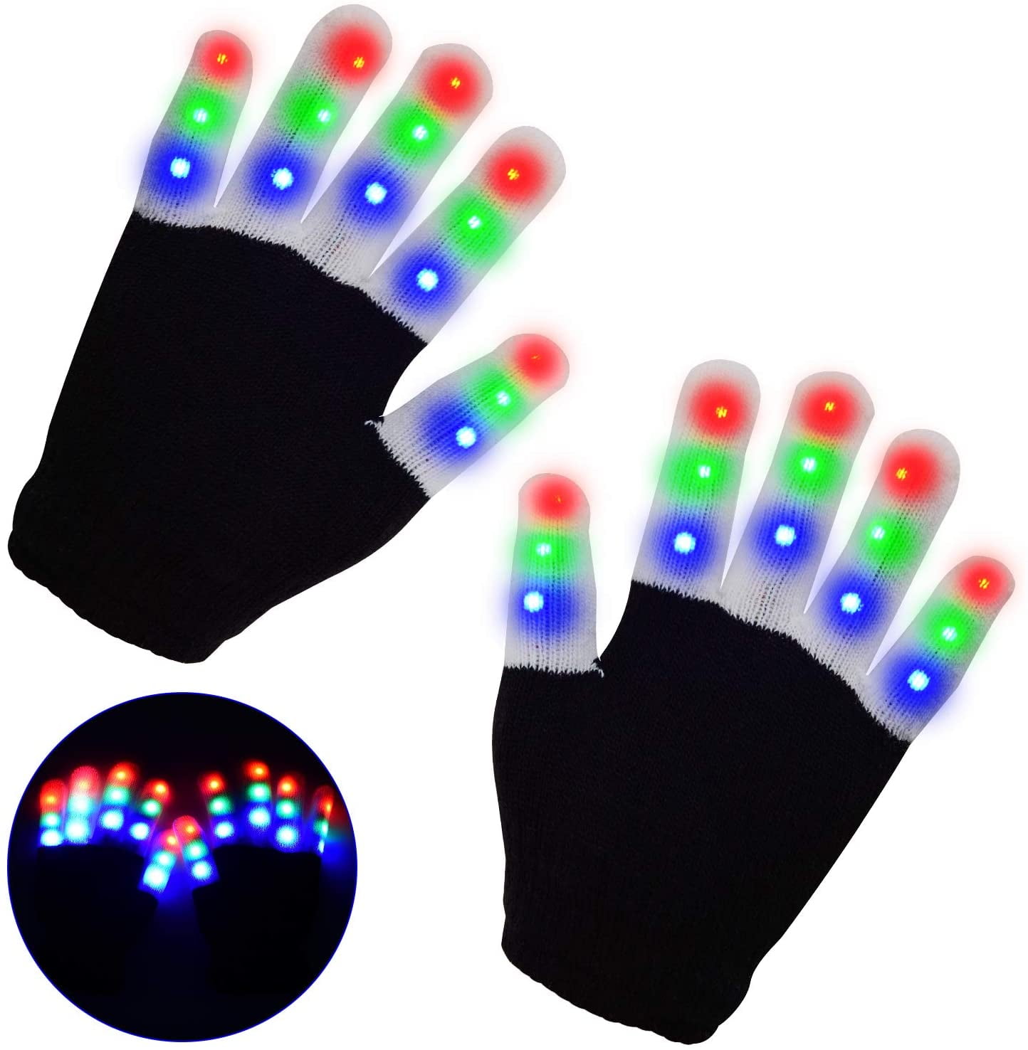 Kids Led Gloves, 6 Mode, Led Flashing Gloves Toys For Holiday, Christmas, Halloween Costume