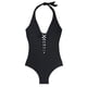 thumbnail image 4 of Gibobby Traje de Baño Sexy Bikini Traje de baño de mujer Push Up Color sólido Traje de baño de una pieza Cintura alta Entrenamiento Atlético Traje de bañ(Negro,M), 4 of 5