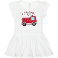 thumbnail image 3 of Inktastic Valentine Fire Truck with Hearts Girls Baby Dress, 3 of 5