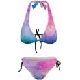 thumbnail image 5 of SKQIT Women's 2 Piece Gradient Color Swimwear High Cut Triangle Bikini Swimsuit Bathing Suit, 5 of 7