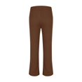 thumbnail image 6 of Girls Flare Leggings with Side Pockets and Elastic Waistband – Bell Bottom Athletic Pants for Active Kids,Coffee 11-12 Years, 6 of 7